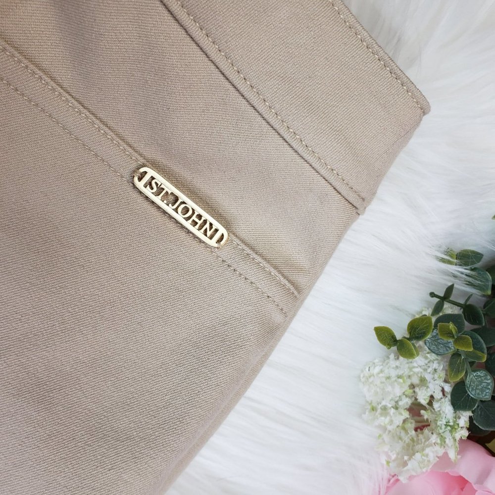 St John Stretch Capri Pants Stone Khaki View 5